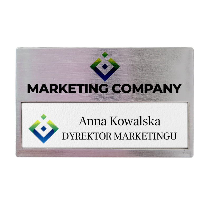Name Badge with Window and Safety Pin